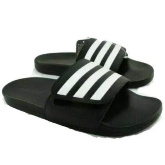 ADIDAS UNISEX Adilette Comfort Adjustable Slide Sandal--Black - Picture 2 of 8